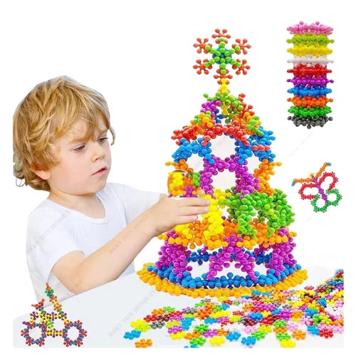 60/200PCS Building Blocks 3D Snowflake