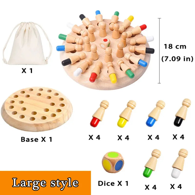 Montessori Educational Wooden Colour Memory Match Game