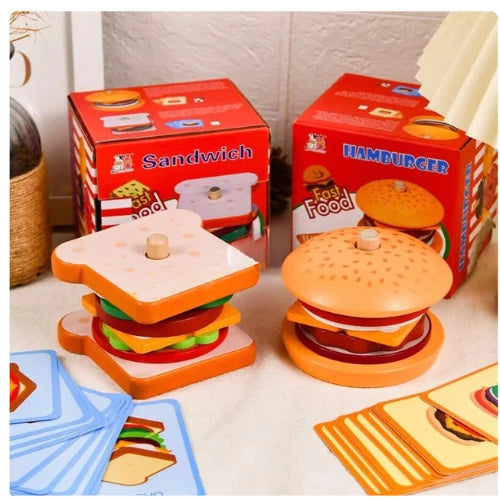 Montessori  Wooden Simulation Hamburger