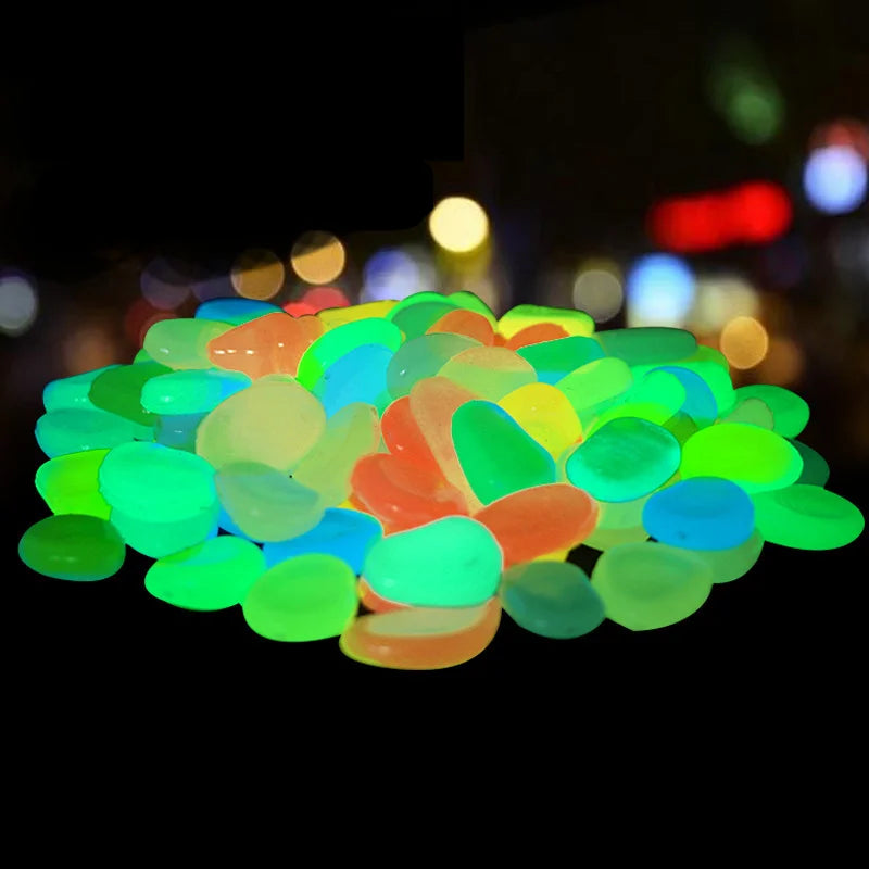 25/50PCS Glowing Pebbles - Glow In The Dark