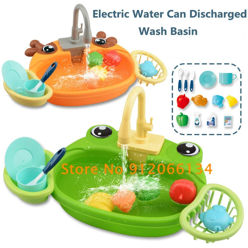 Educational  Electric Mini Kitchen Set Dish Washing set