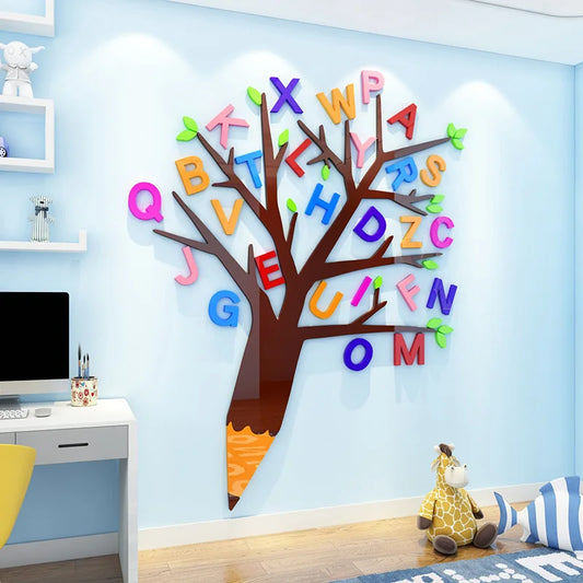 Decorative 3D Letters Tree Wall