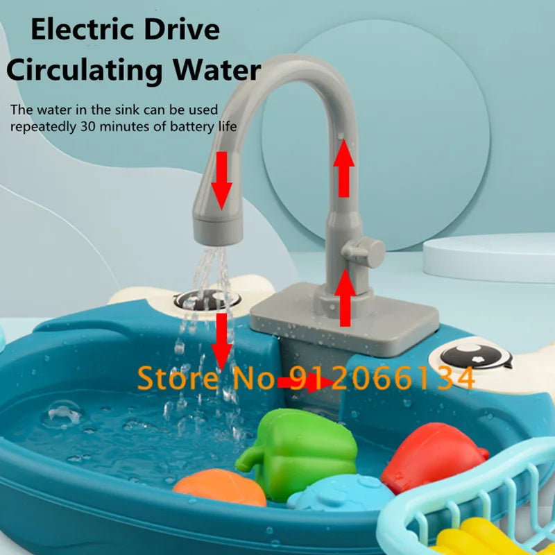 Educational  Electric Mini Kitchen Set Dish Washing set