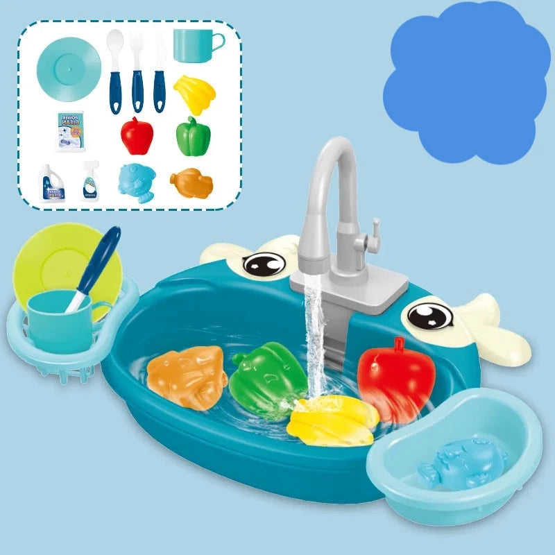 Educational  Electric Mini Kitchen Set Dish Washing set