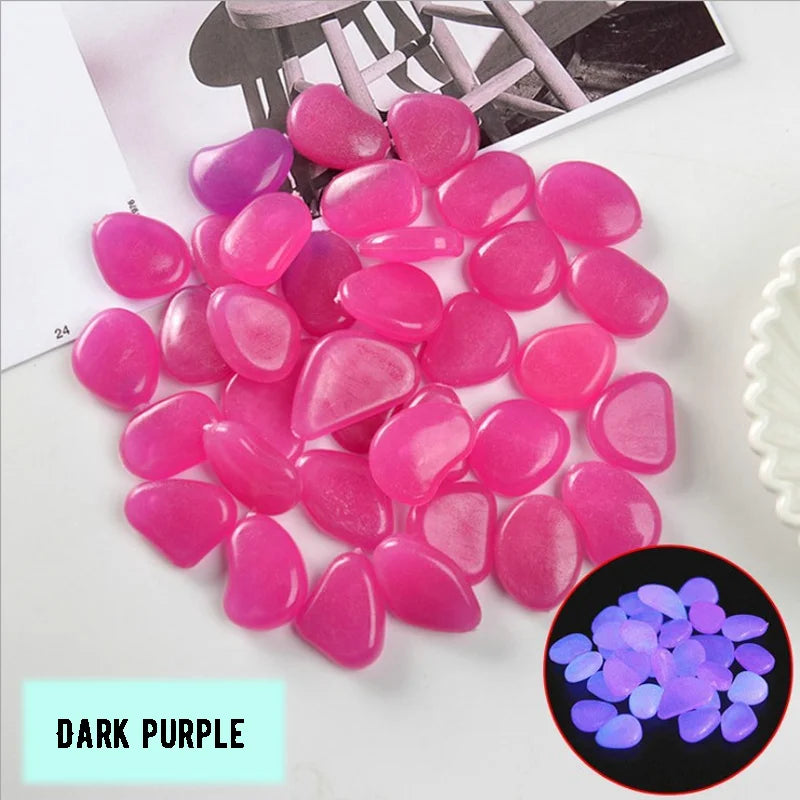 25/50PCS Glowing Pebbles - Glow In The Dark