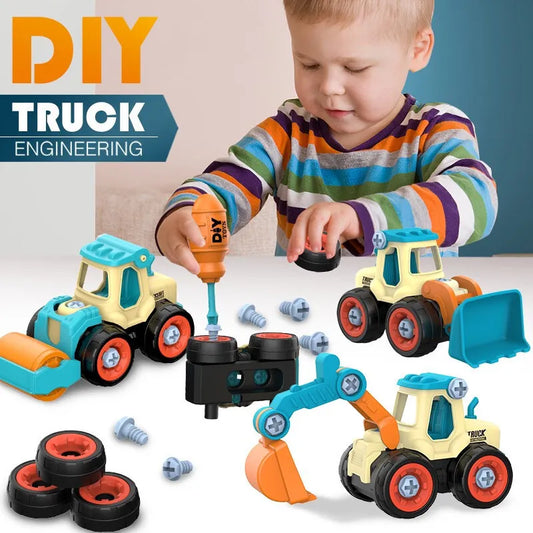 Montessori Nut Disassembly Truck and Excavator Bulldozer