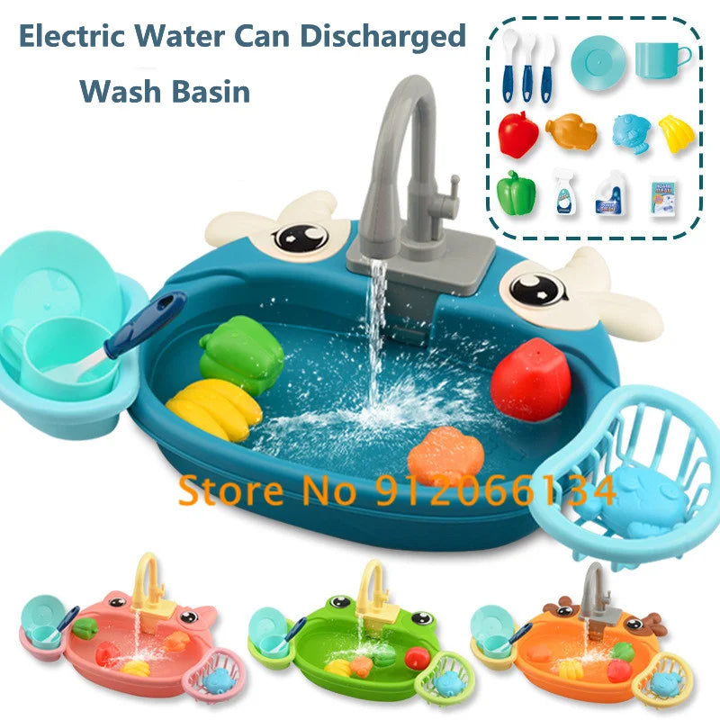 Educational  Electric Mini Kitchen Set Dish Washing set