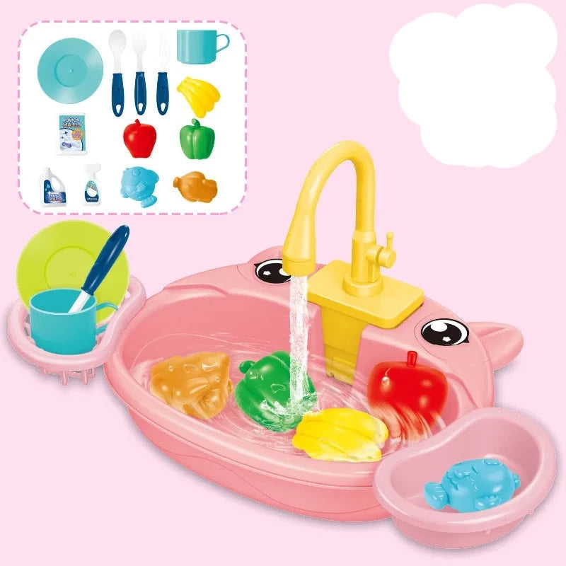 Educational  Electric Mini Kitchen Set Dish Washing set