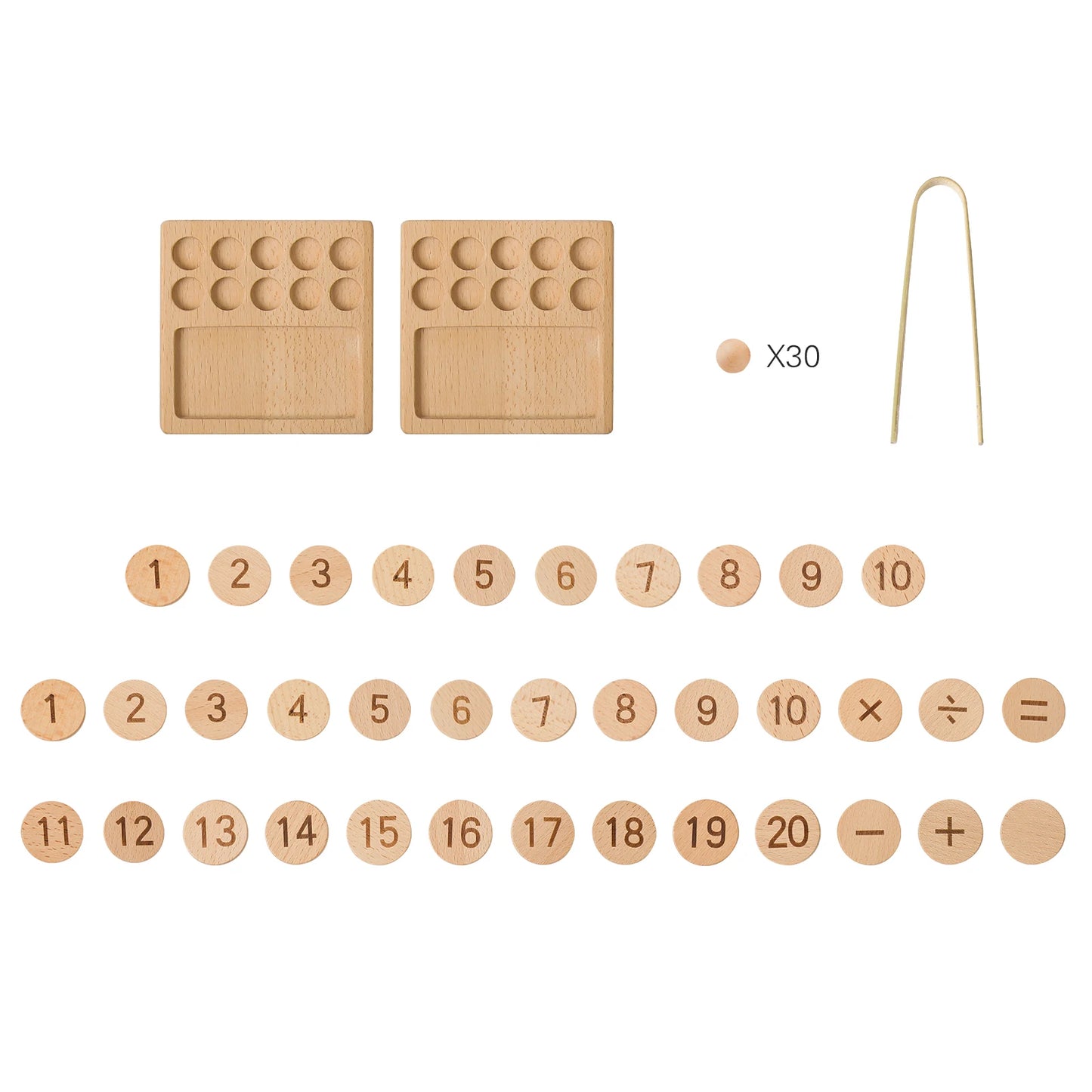 Montessori Wooden Tracing Board Double Sided Letters and Numbers