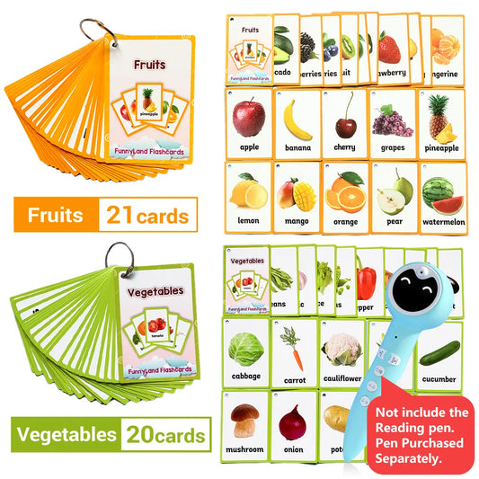 2 Sets of Montessori Baby Learning  Word Flash pocket Cards