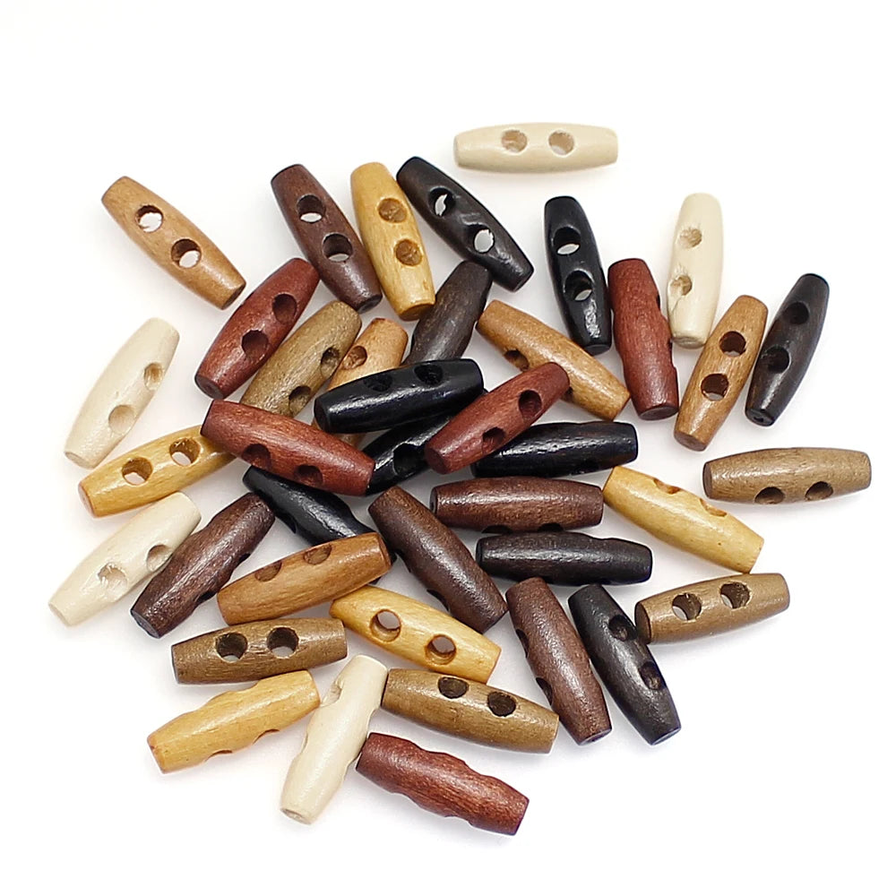 15 PCS/Lot 30mm Wooden Toggle Buttons Loose Parts