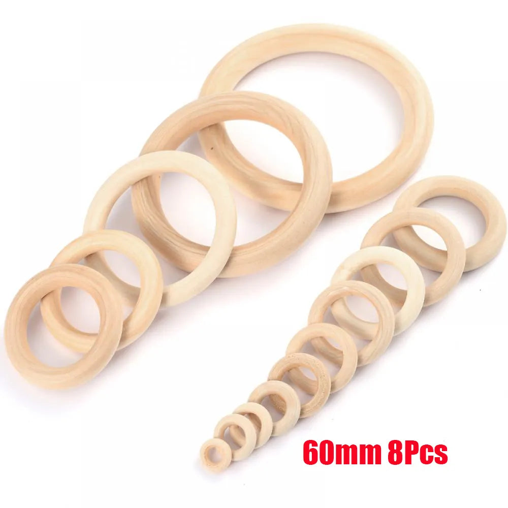 12-125mm Wooden Rings Teether / Crafts  Handmade Natural Maple Wood