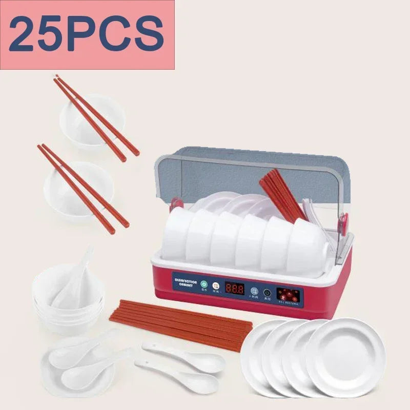 Pretend Play Pot Utensils Set Toys Dishwasher with Induction Cooker Rice  Bowls Chopsticks Kitchen  Toy Gifts for Kids