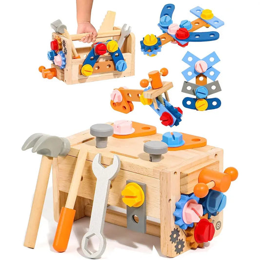 Montessori Tools Set and Wooden Bench