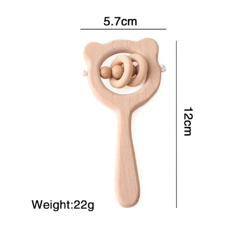 1pc Wooden Montessori  Hand bell,  Mobile Musical Rattle,