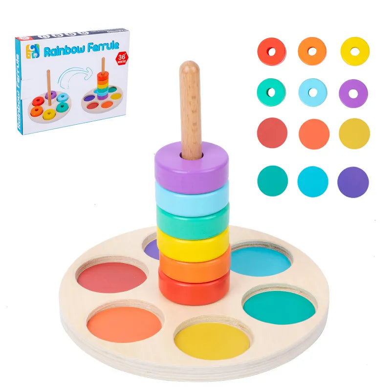 Montessori Wooden Rainbow Blocks