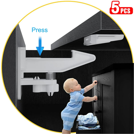 1-5Pcs Adhesive  Invisible Baby Safety Lock  Children Protection Baby Security Lock