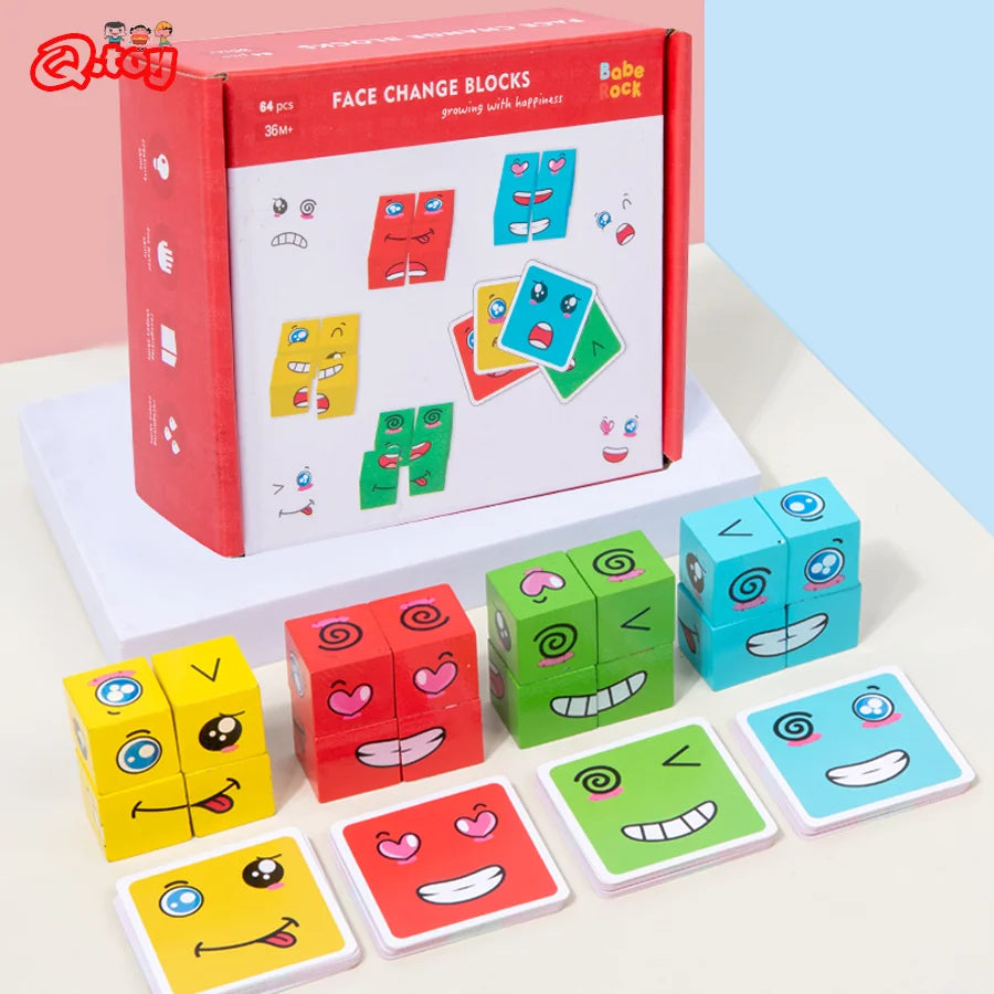 Face Change Cube  Montessori Educational Match Game