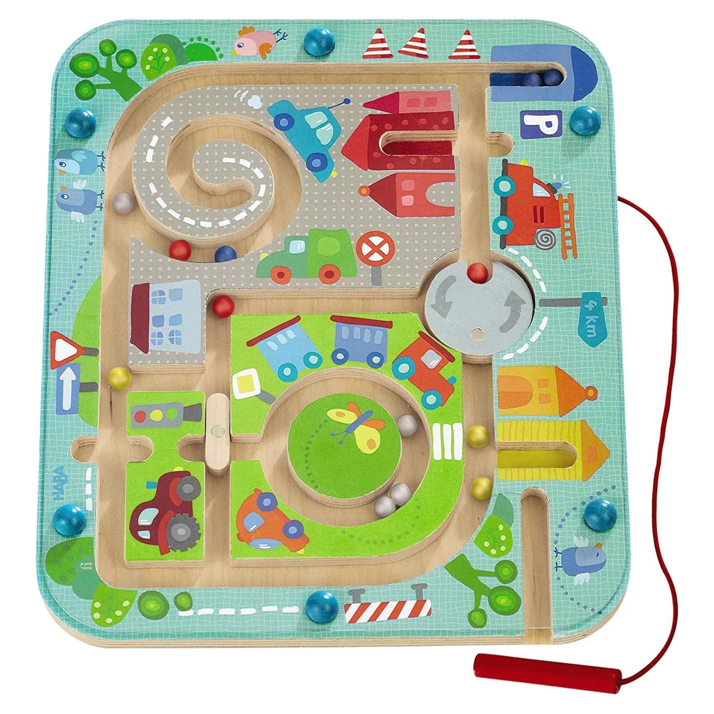 Magnetic Town Maze,  Wooden Educational Activity Board