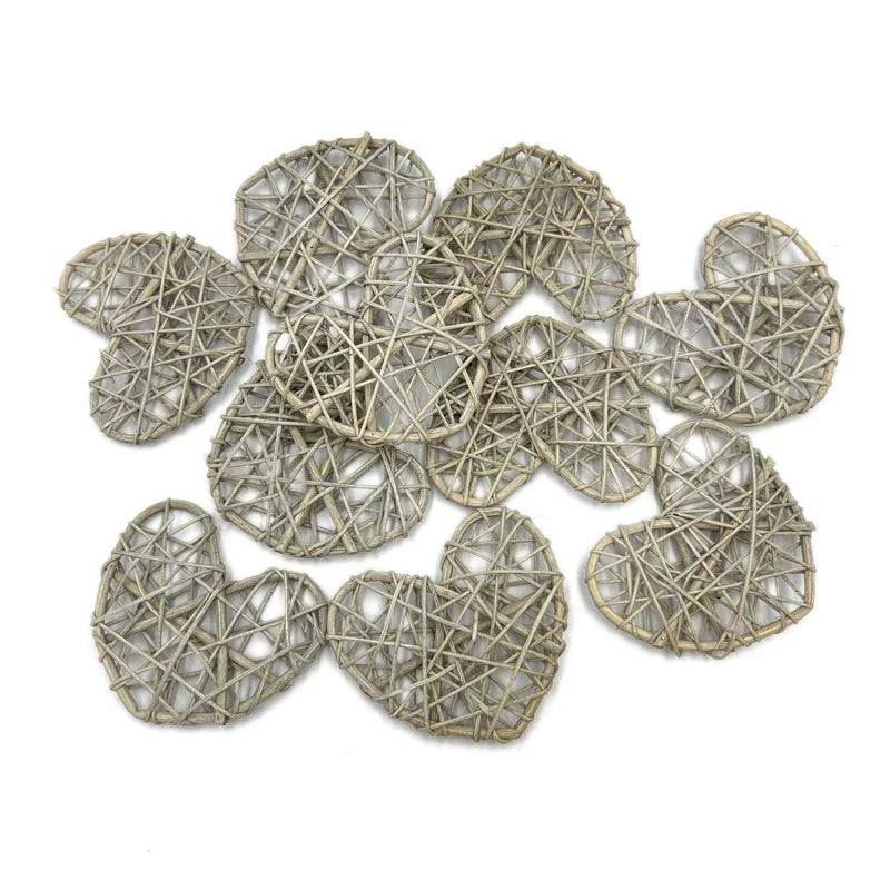 10pcs 5cm/6cm/7cm Rattan Wicker Hearts