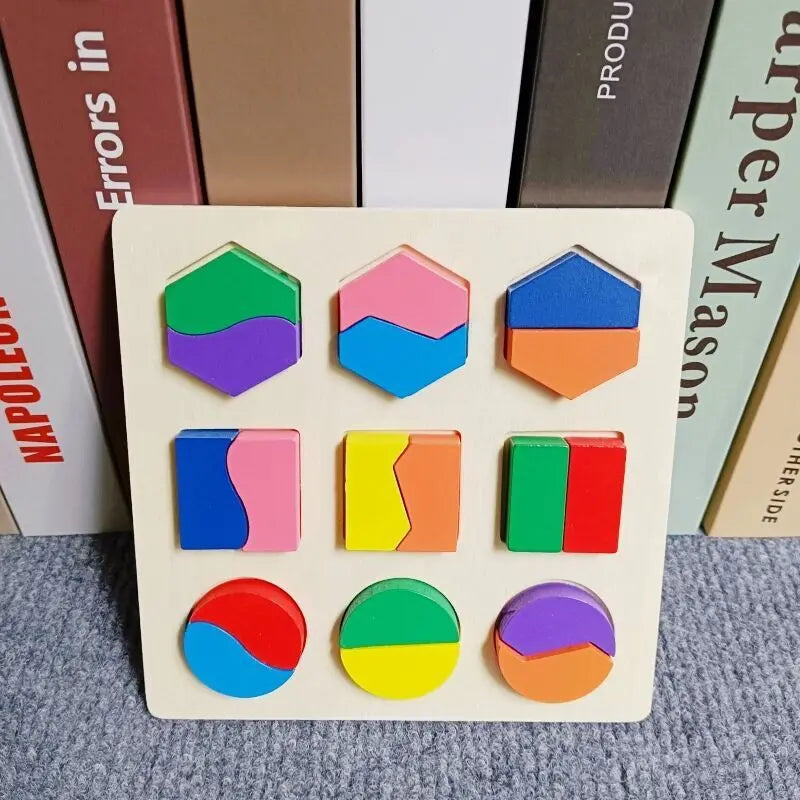 Wooden Puzzle Montessori - Alphabet Number, Shape and Matching