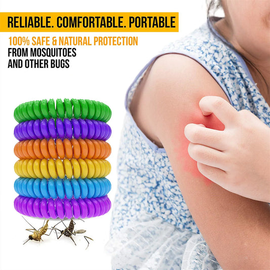 25 Pack Natural Mosquito Insect repellent Wristbands For Babies Toddler Kids 6.5cm