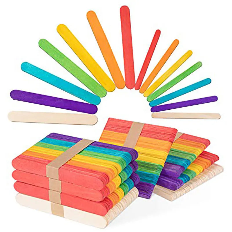 50Pcs Wooden Popsicle Sticks Natural Wood