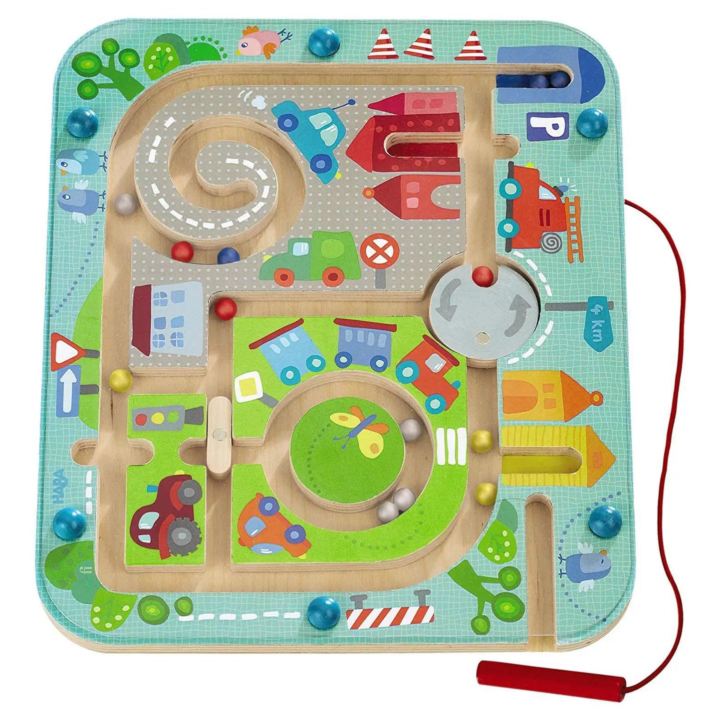 Magnetic Town Maze,  Wooden Educational Activity Board