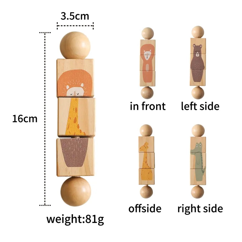 1pc Wooden Montessori  Hand bell,  Mobile Musical Rattle,