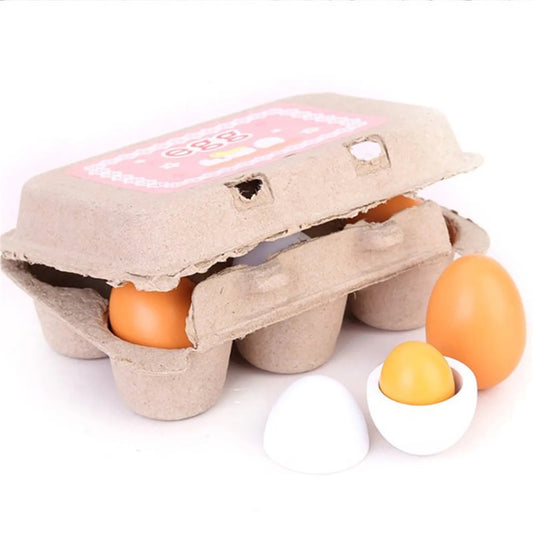 6PCS Realistic Eggs Pretend Kitchen Food