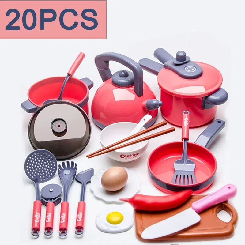 Pretend Play Pot Utensils Set Toys Dishwasher with Induction Cooker Rice  Bowls Chopsticks Kitchen  Toy Gifts for Kids