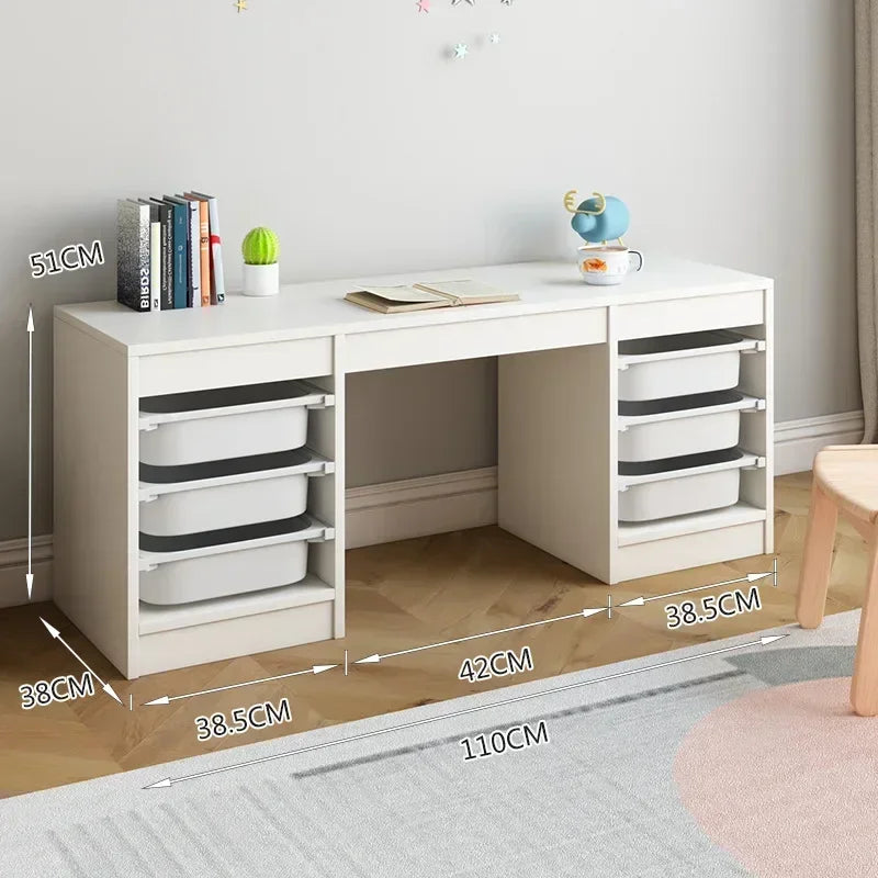 Toy Storage Drawer Organizer for Kids Children Furniture Study Table with  Wooden Box Kids Table Storage and Organization