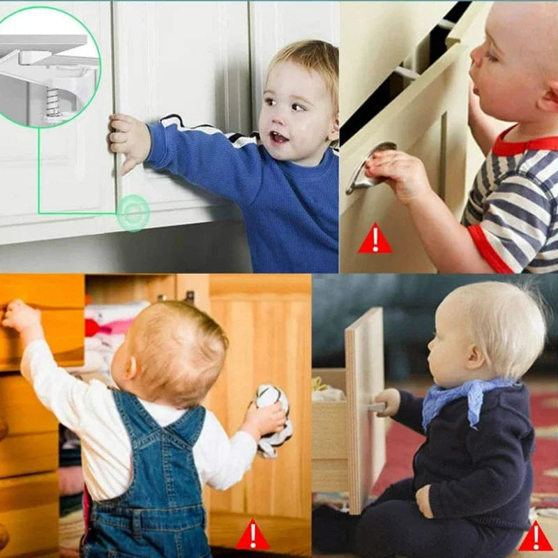 1-5Pcs Adhesive  Invisible Baby Safety Lock  Children Protection Baby Security Lock