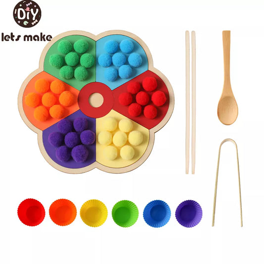 Wooden Montessori Baby Color Sorting Sensory Toy